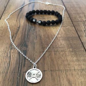 WEIGHT PLATE NECKLACE Chain Fitness Weightlifting